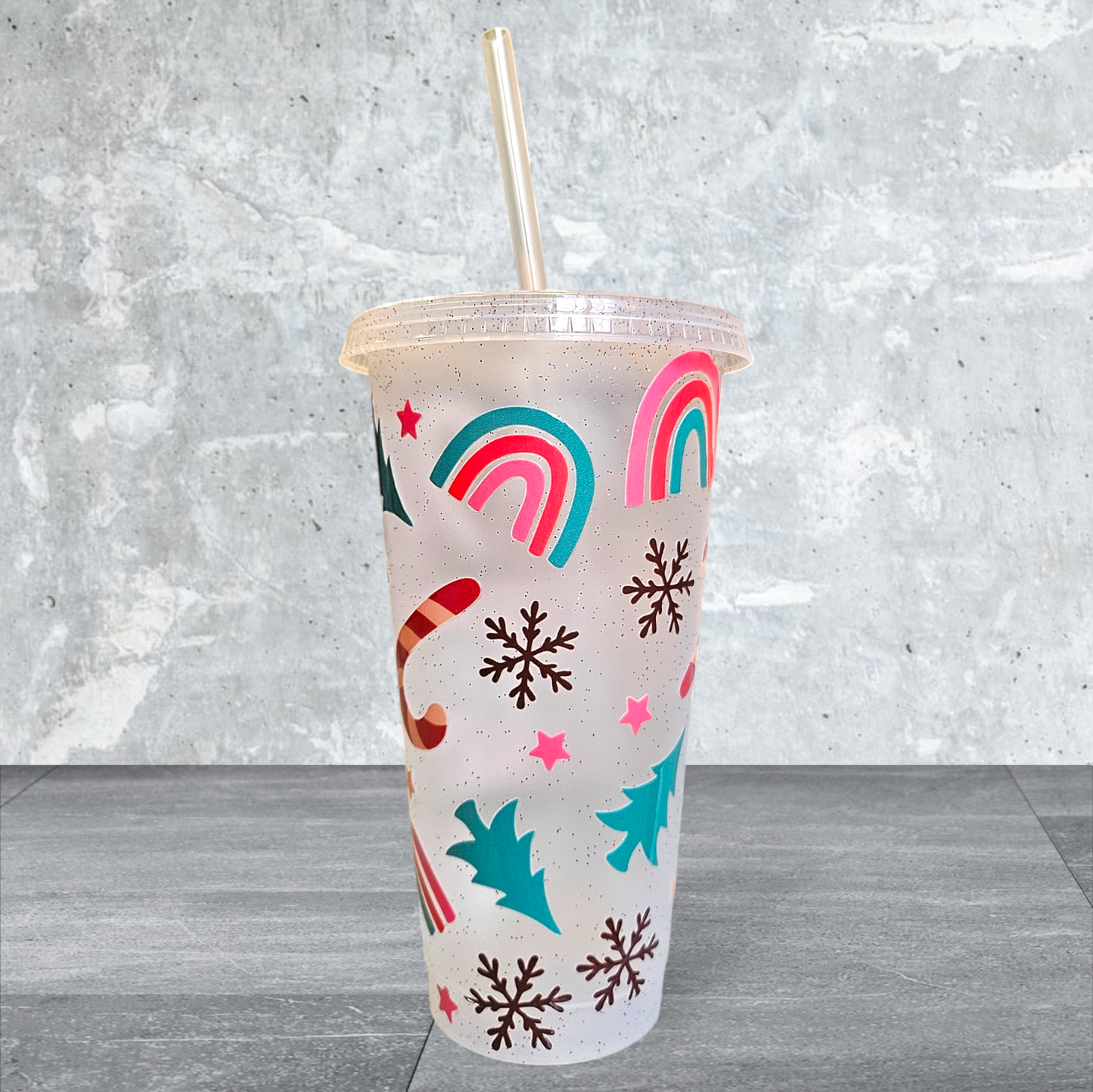Christmas Rainbow Cold Cup