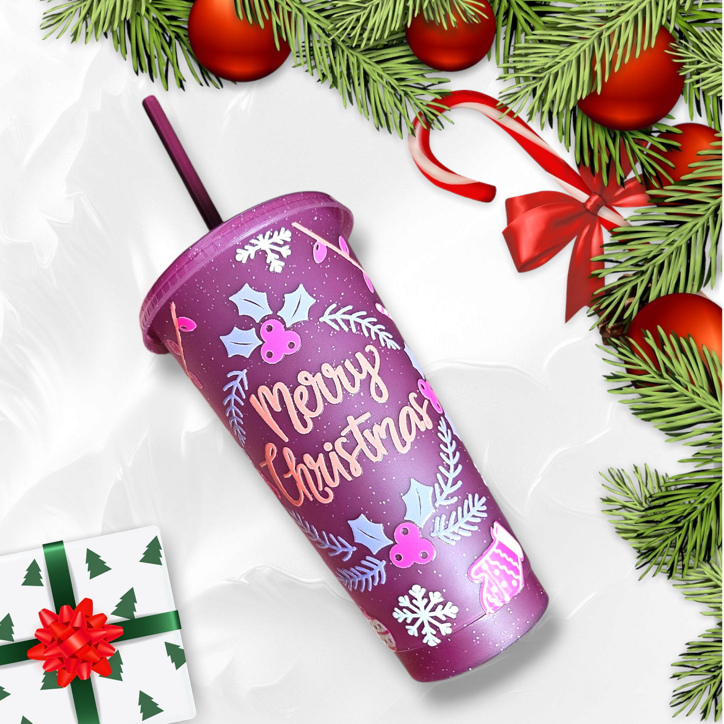 Christmas Mixed Ornaments Cold Cup