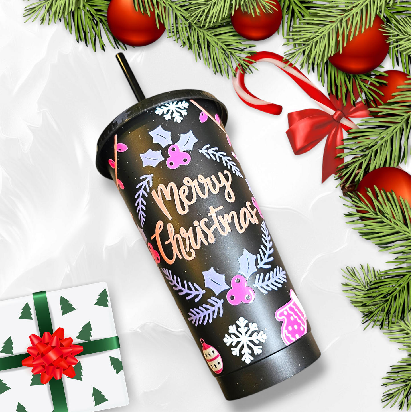 Christmas Mixed Ornaments Cold Cup